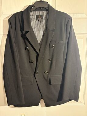 Jade & Ivory Black Double Breasted Blazer Jacket XL A3